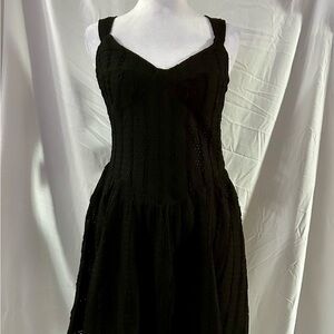 NWT Forever 21 Black Women's Skater Dress w/Sheer Side Panels